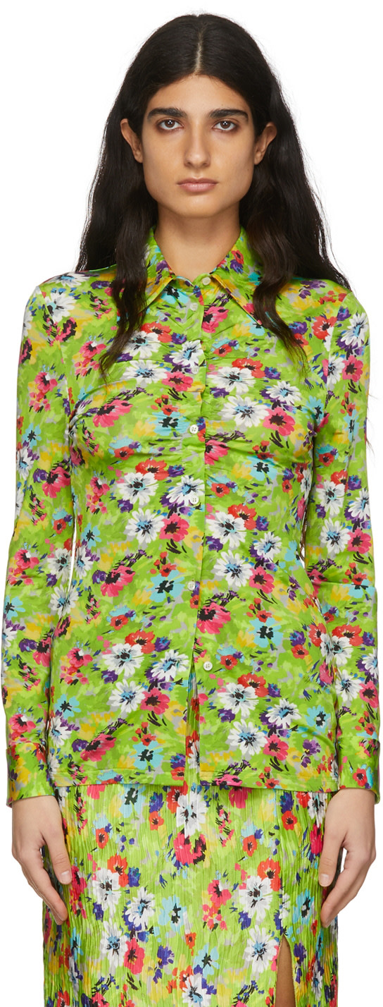 MSGM - Chemise verte en viscose