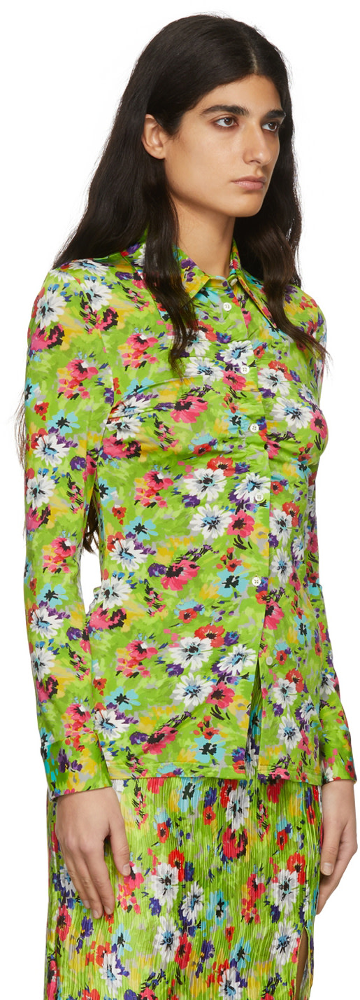 MSGM - Chemise verte en viscose