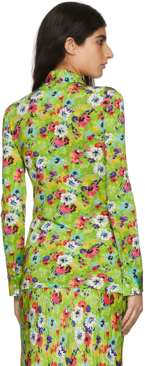 MSGM - Chemise verte en viscose
