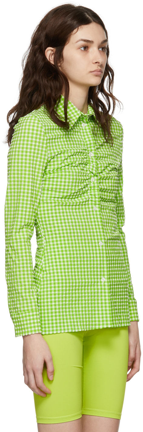 MSGM - 그린 시어서커 셔츠