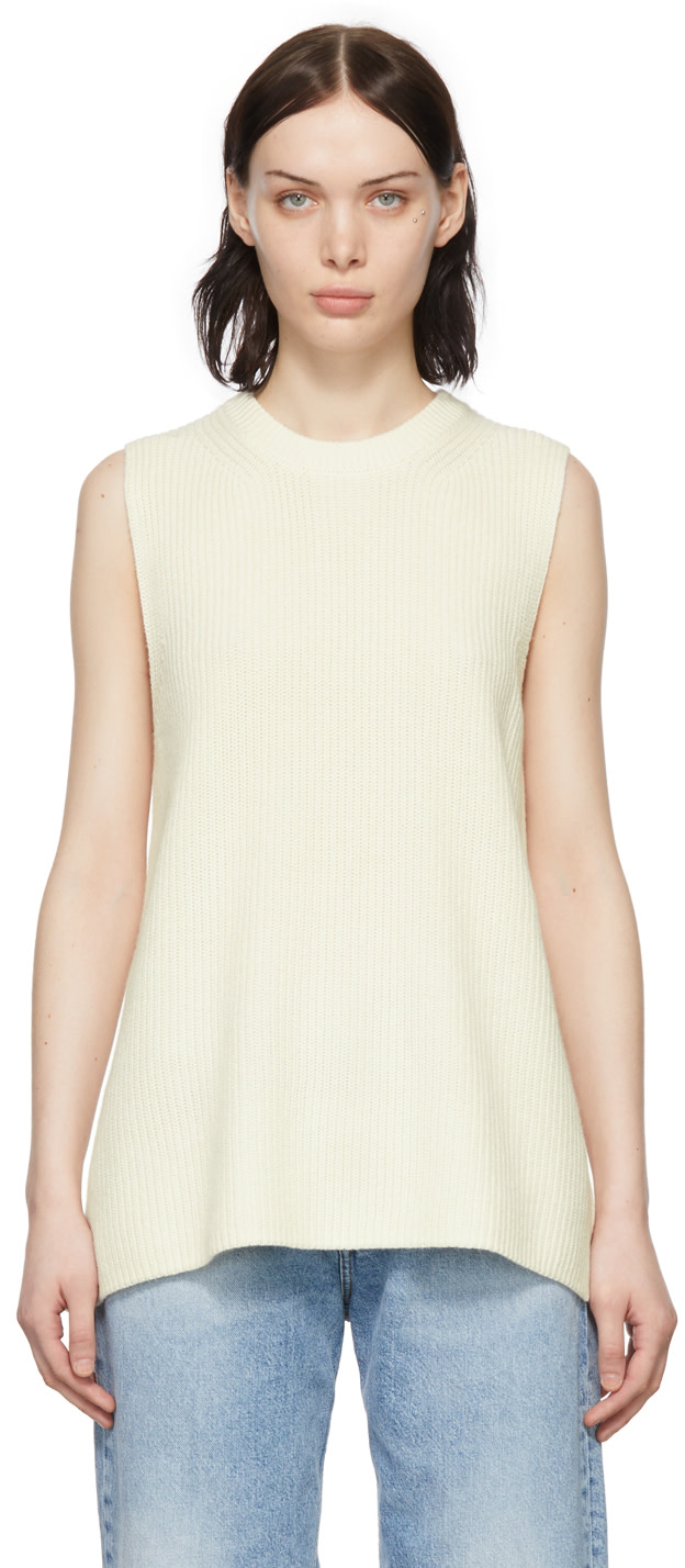 6397 - Pull blanc cassé en coton bio