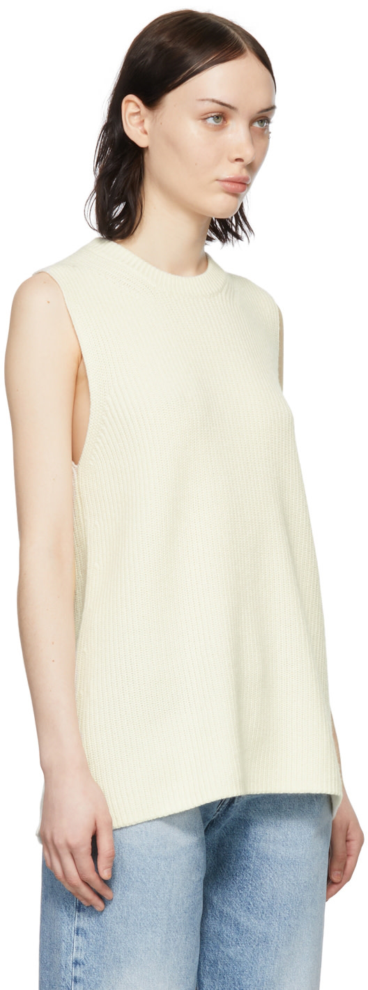 6397 - Pull blanc cassé en coton bio