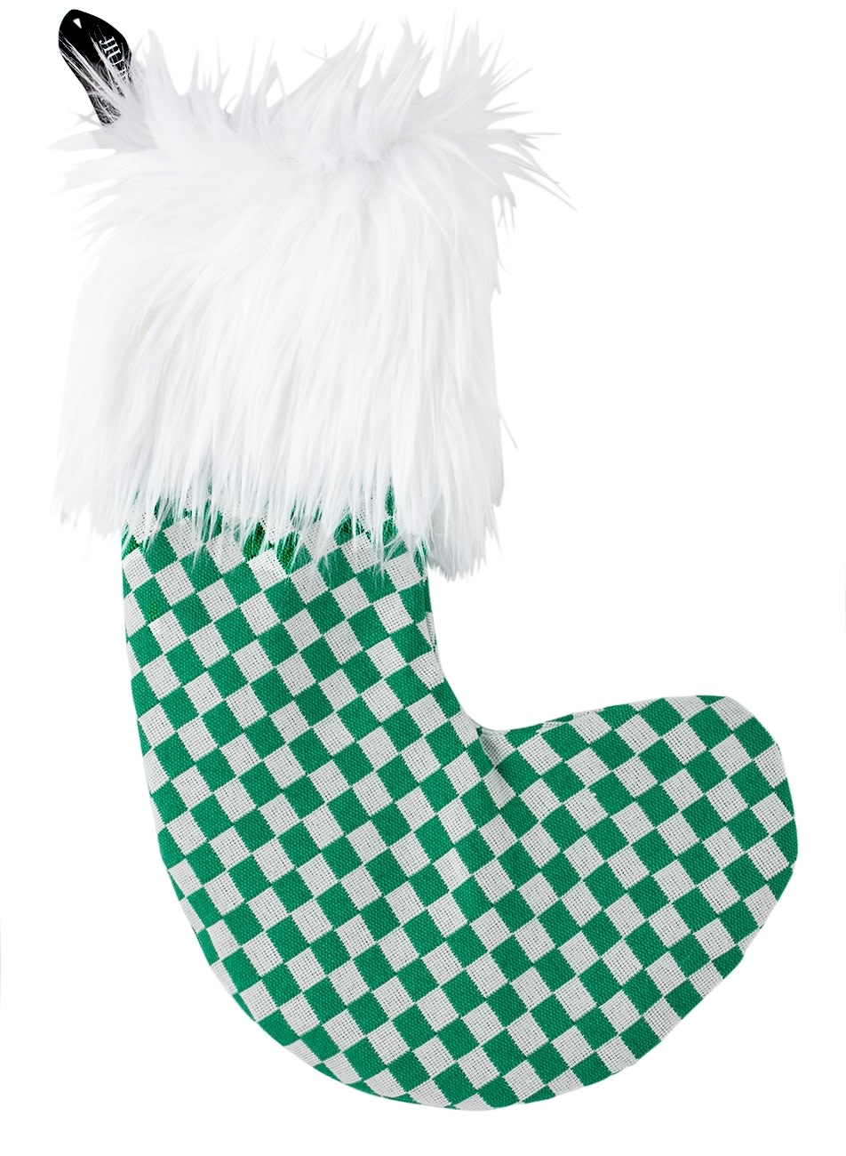 JIU JIE - SSENSE Exclusive Green Check Stocking