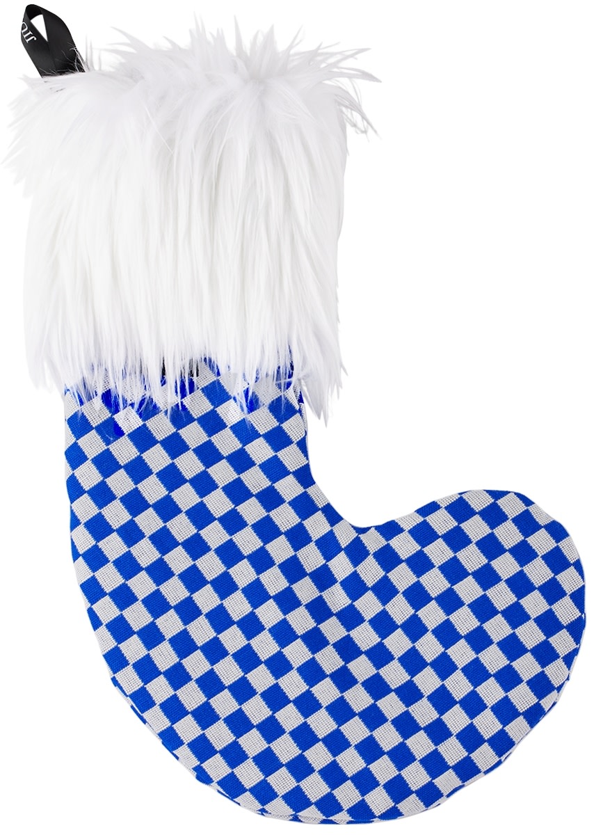 JIU JIE - SSENSE Exclusive Blue Check Stocking