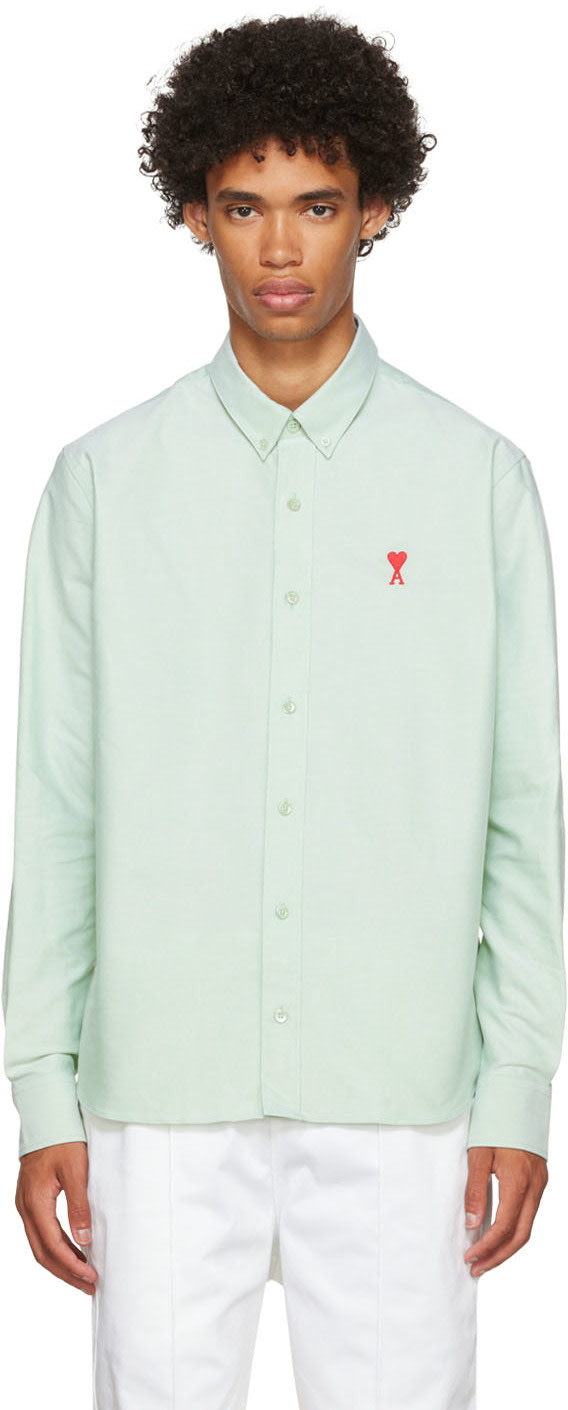 AMI Paris: Green Ami De Cœur Shirt | SSENSE