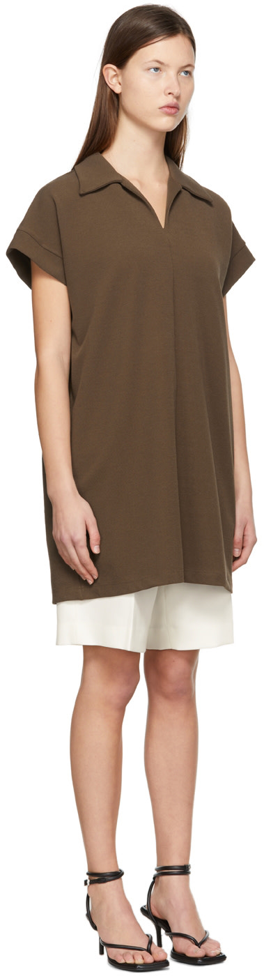 System - Robe courte brune en polyester