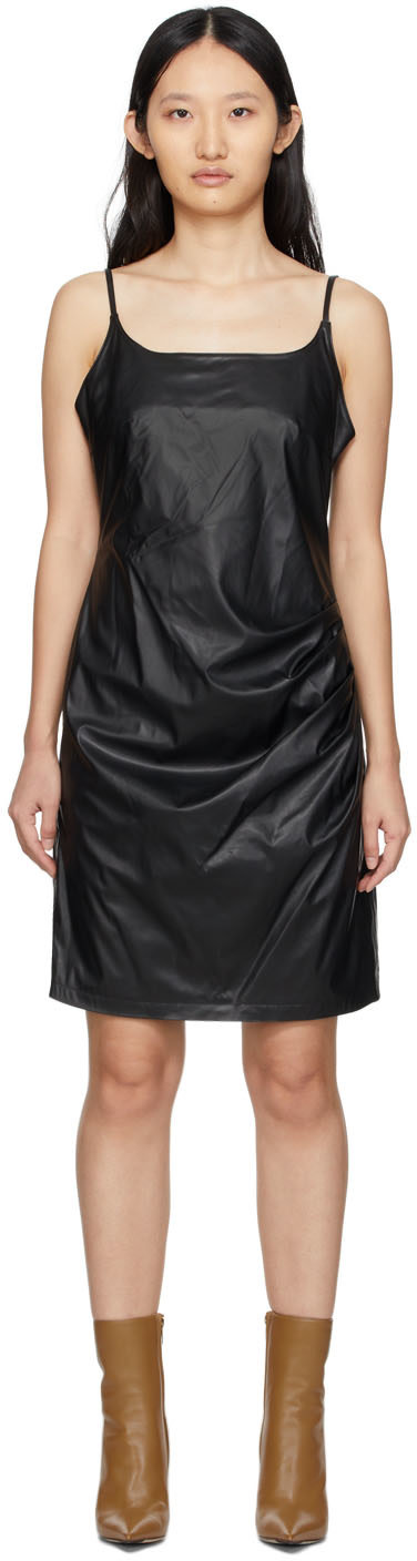 DRAE - Robe courte noire à effet ruché