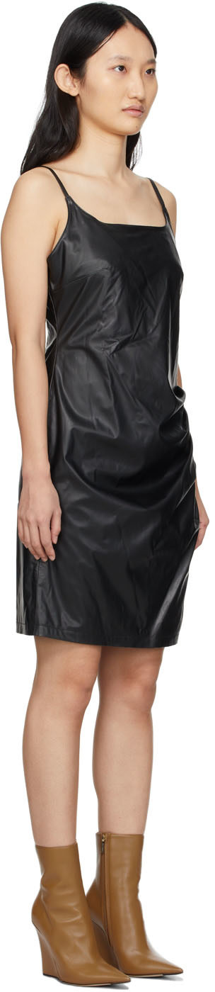 DRAE - Robe courte noire à effet ruché