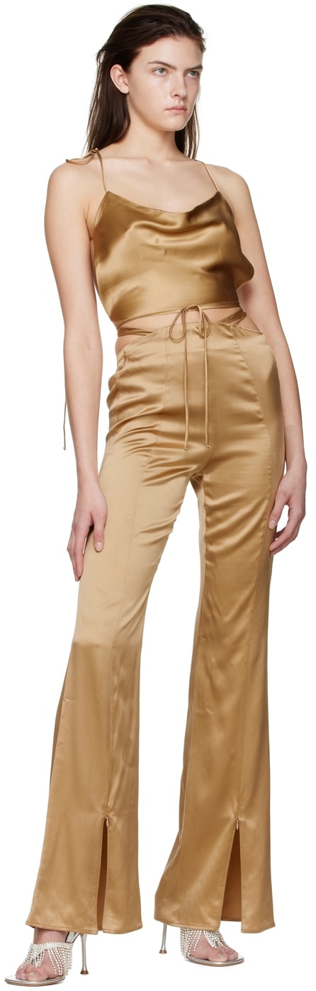 SUBSURFACE - Pantalon doré à ruban exclusif à SSENSE