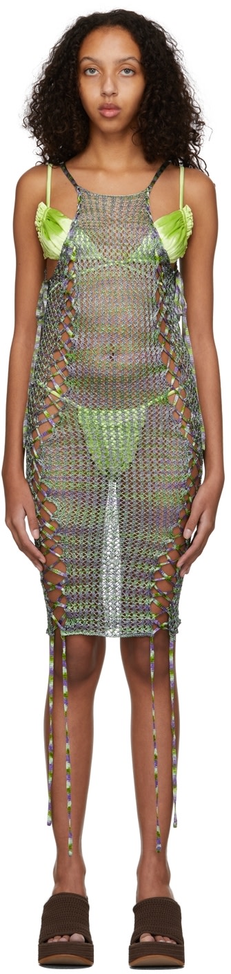 Isa Boulder - Robe vert et mauve exclusive à SSENSE