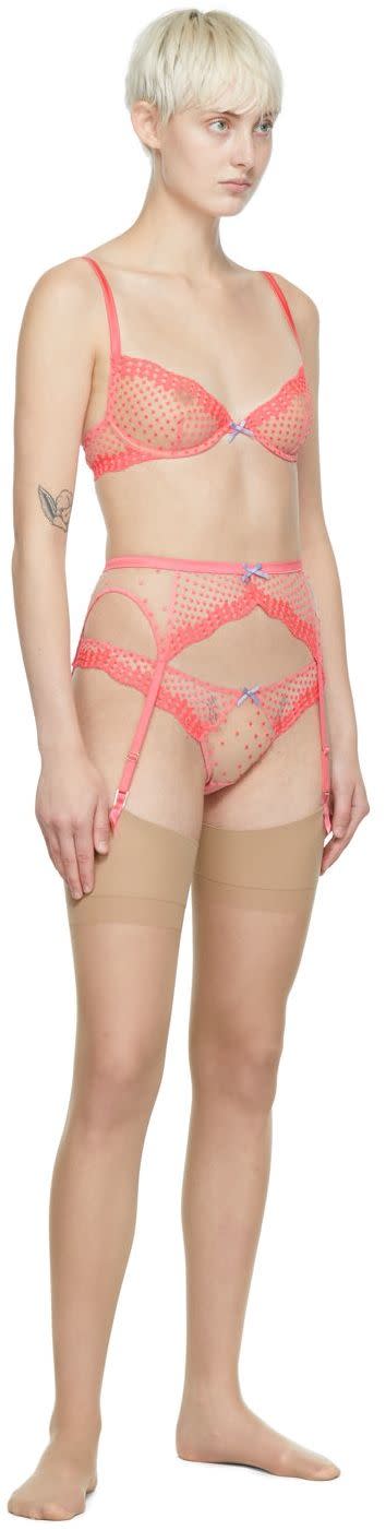 Fleur du Mal - Porte-jarretelles Dotty rose