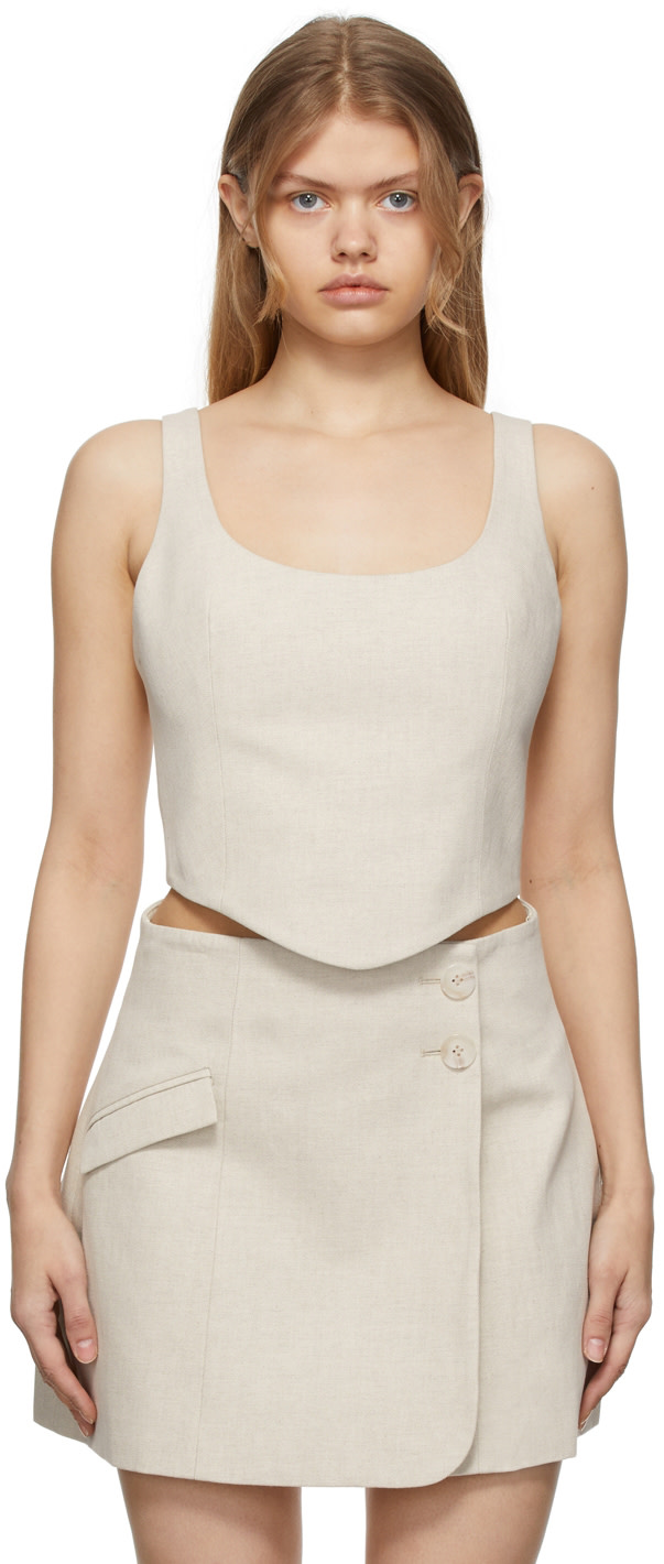 Anna Quan - Débardeur Maya beige en coton