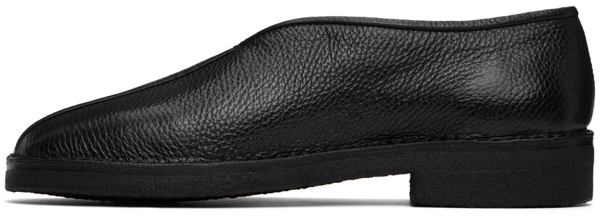 LEMAIRE - Black Leather Piped Slippers