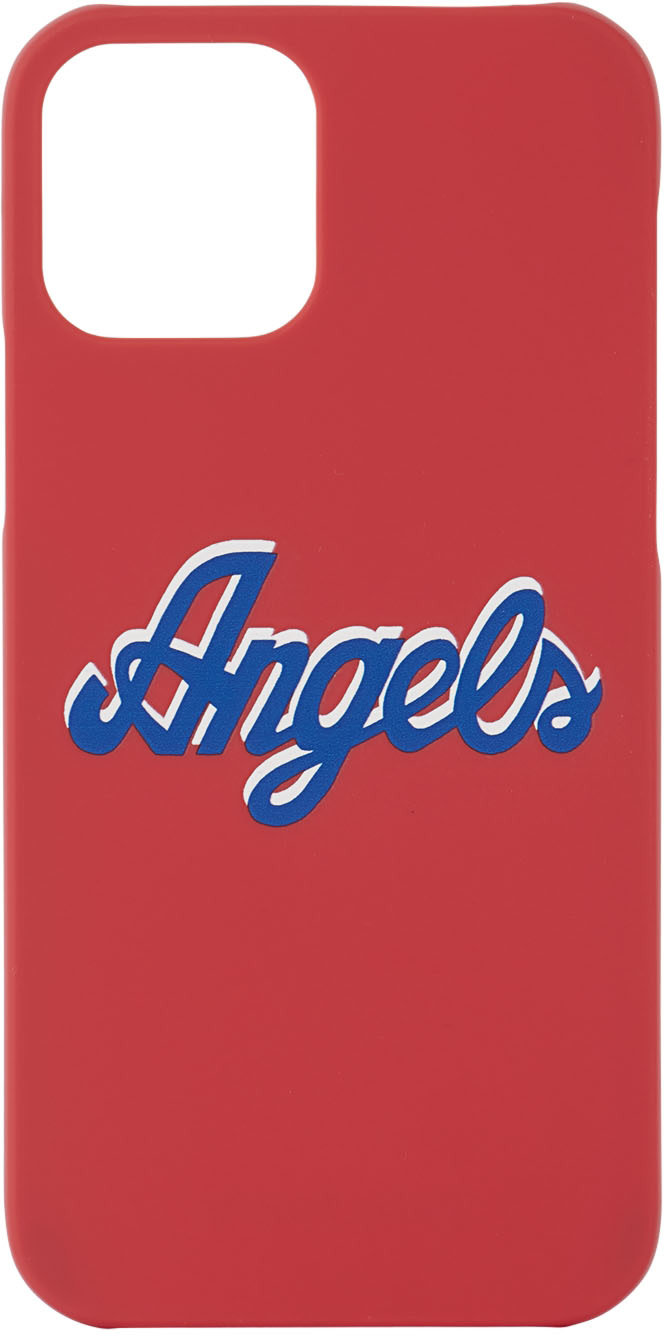 Palm Angels - Étui pour iPhone 12/12 Pro rouge à texte