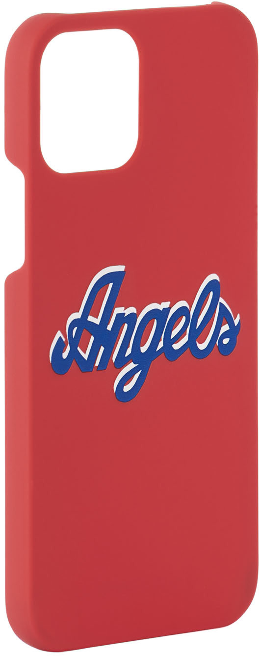 Palm Angels - Étui pour iPhone 12/12 Pro rouge à texte