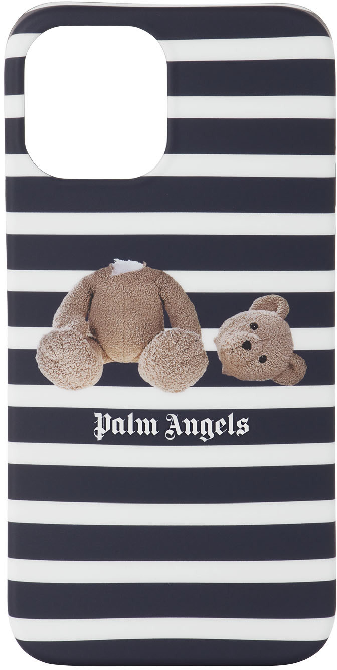 Palm Angels - Étui pour iPhone 12/12 Pro bleu et blanc