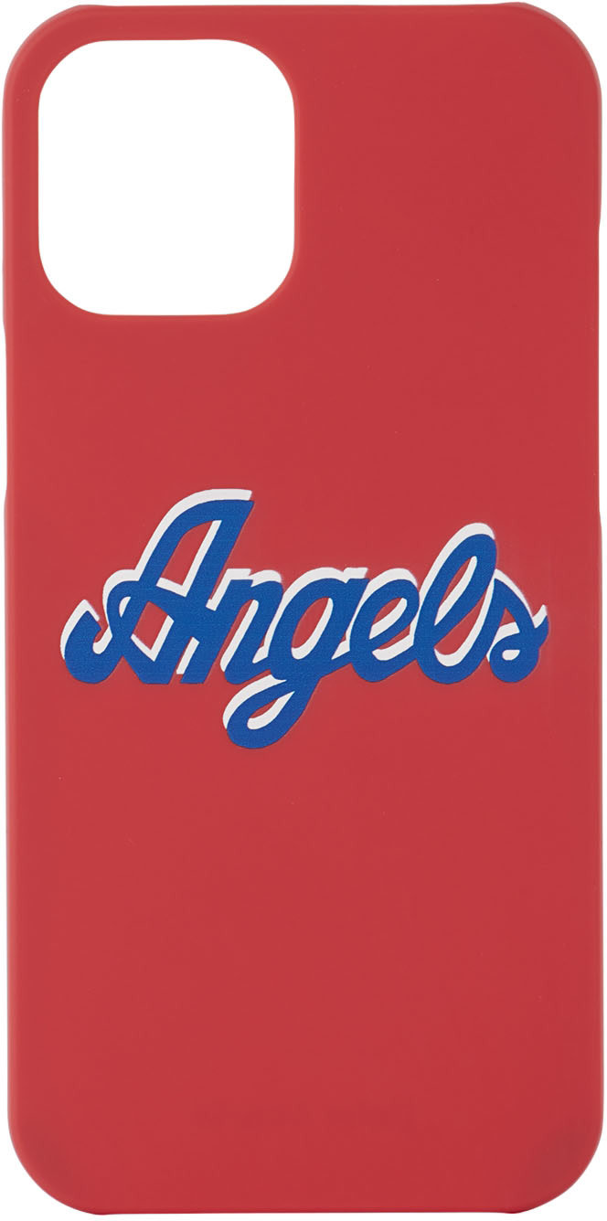 Palm Angels - Étui pour iPhone 12 Pro Max rouge à texte