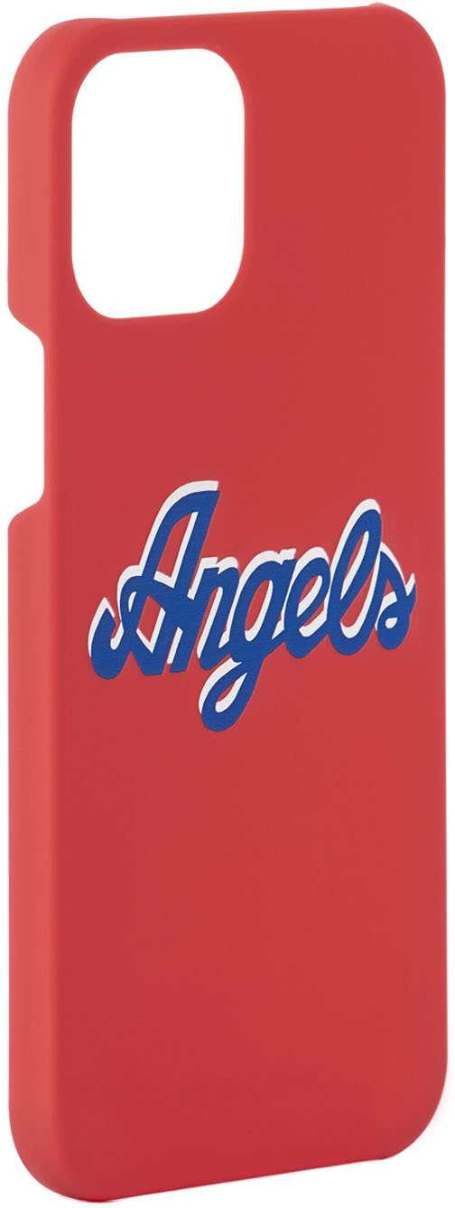 Palm Angels - Étui pour iPhone 12 Pro Max rouge à texte