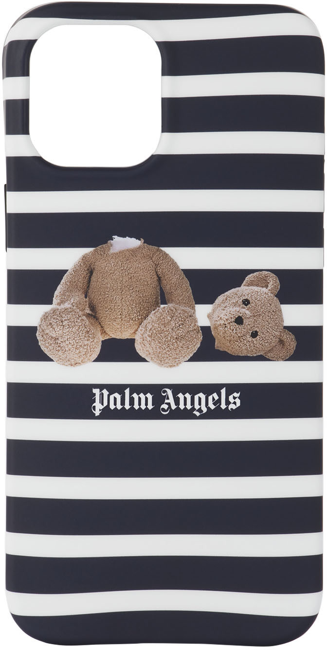 Palm Angels - Étui pour iPhone 12 Pro Max bleu et blanc