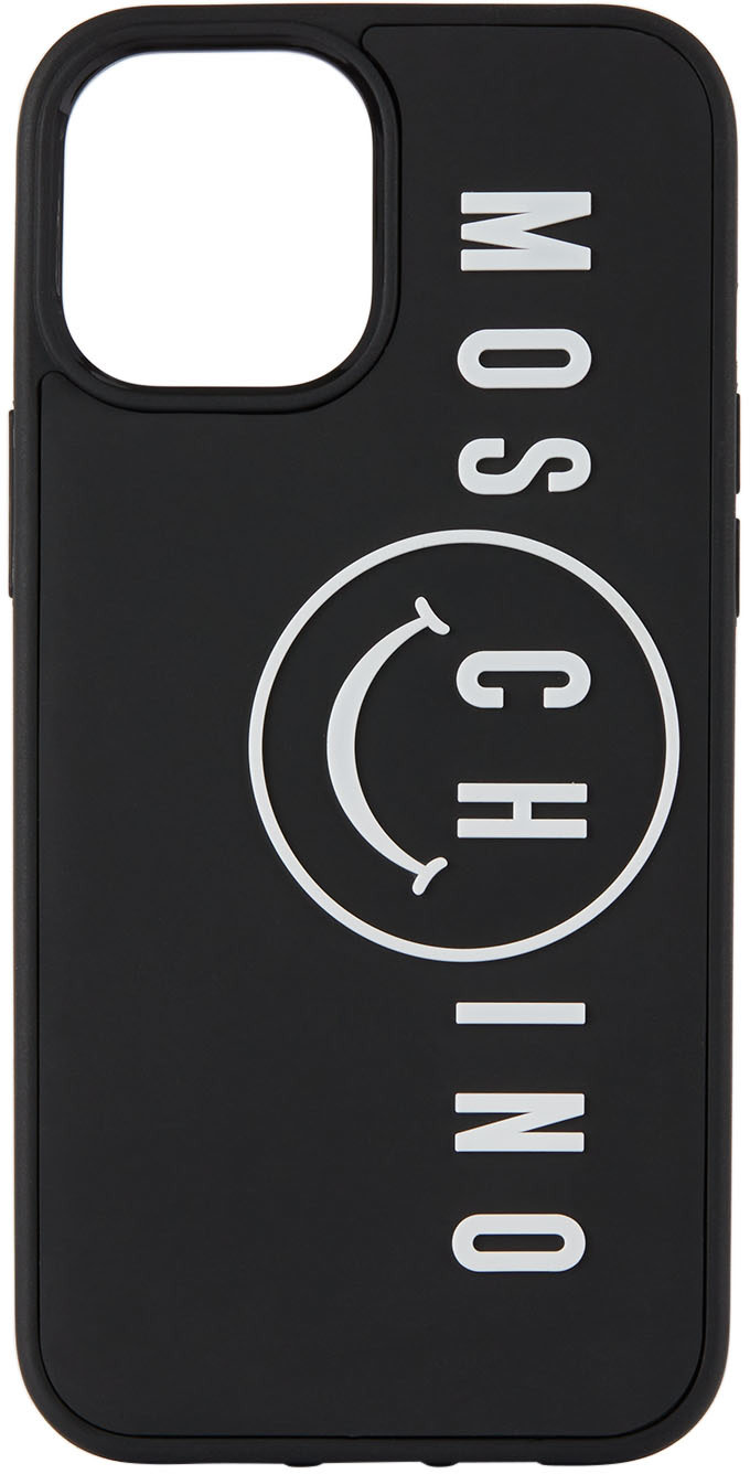 Moschino - Étui pour iPhone 12 Pro Max noir à logo