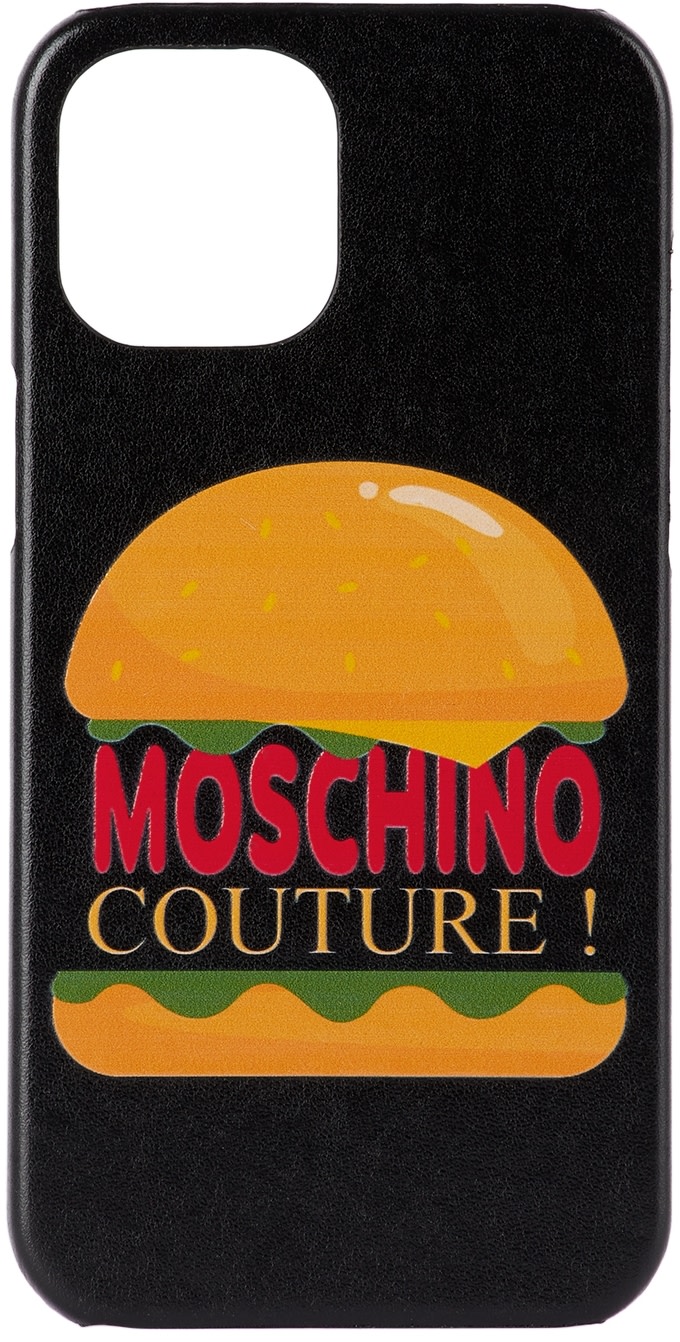 Moschino - 블랙 햄버거 아이폰 12 프로 맥스 케이스