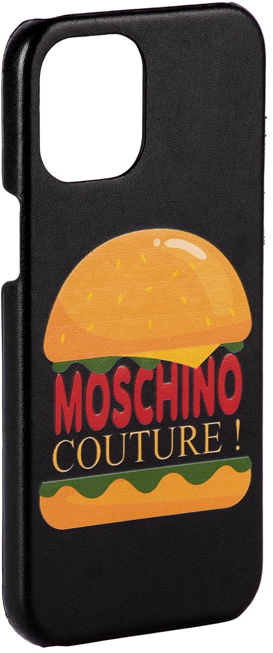 Moschino - 블랙 햄버거 아이폰 12 프로 맥스 케이스