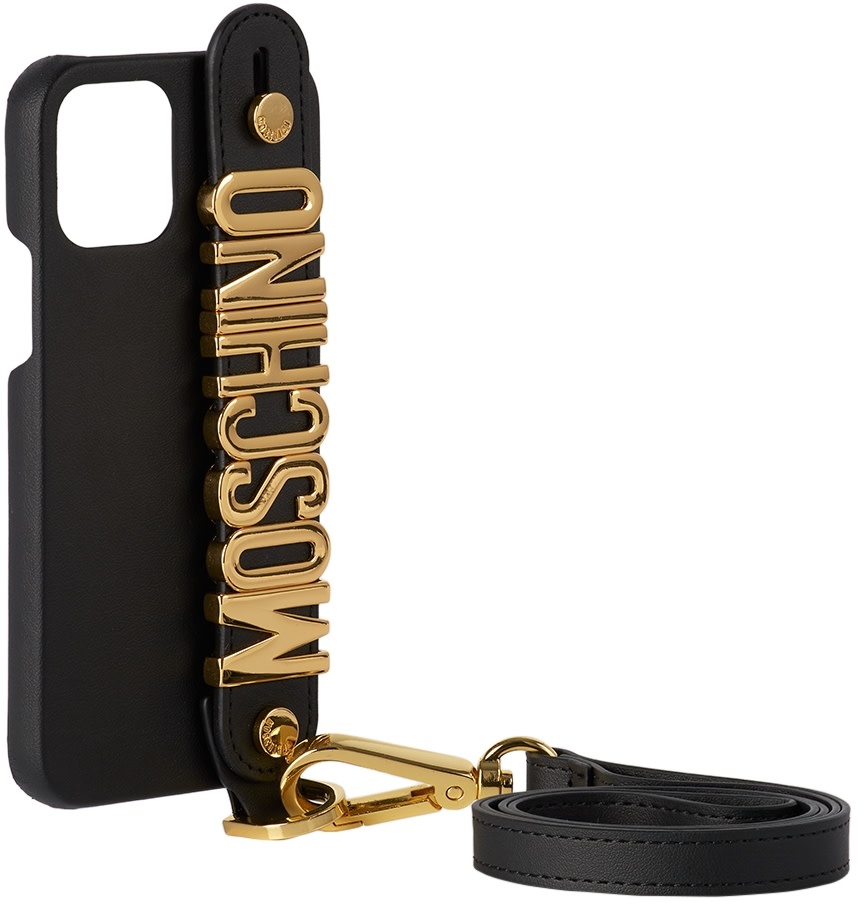 Moschino - 블랙 아이폰 12 프로 케이스