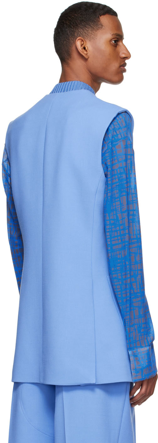 Maximilian Davis - Blue Polyester Vest