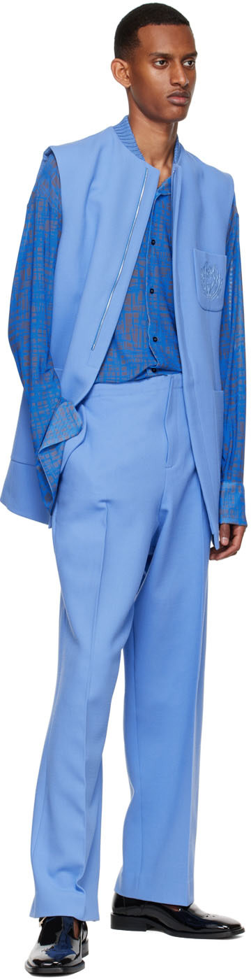 Maximilian Davis - Blue Polyester Vest