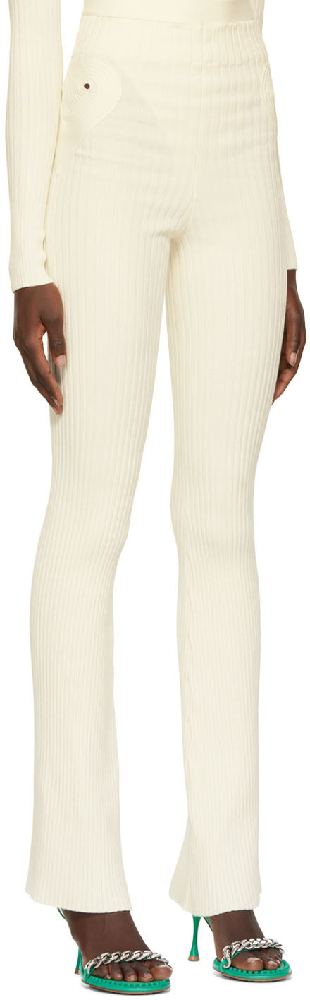 ANDREADĀMO - Pantalon blanc cassé à découpes