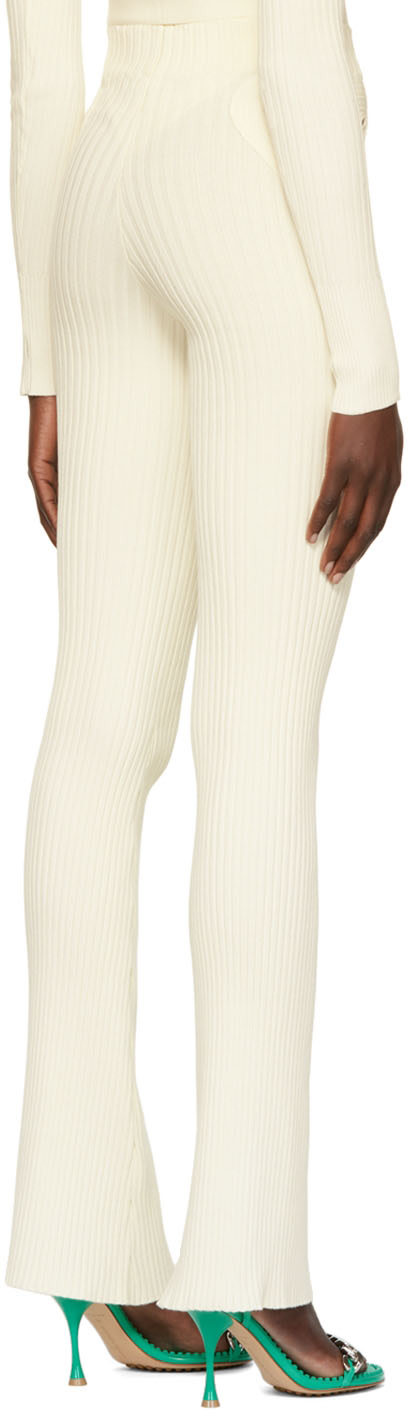 ANDREADĀMO - Pantalon blanc cassé à découpes