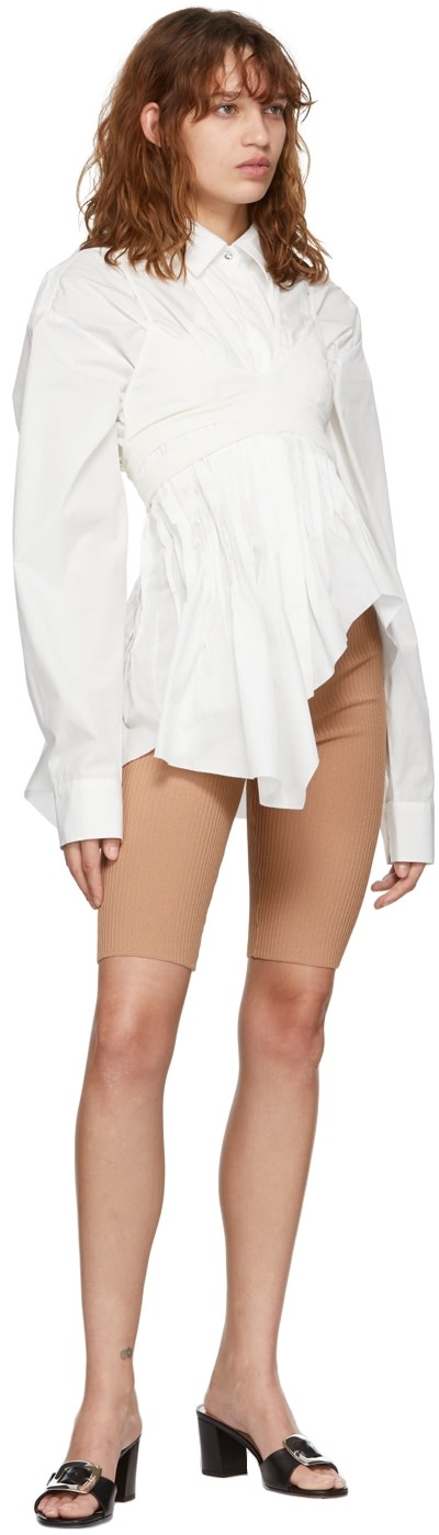 ANDREADĀMO - Short brun clair en tricot côtelé