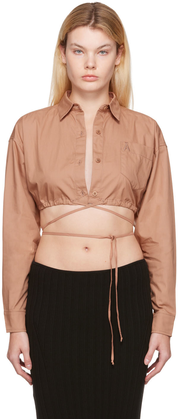 ANDREADĀMO - Chemise rose à cordon coulissant