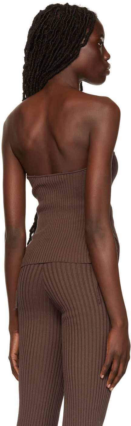 ANDREADĀMO - Camisole côtelée brune