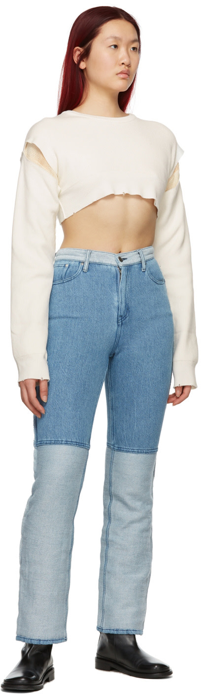 PERVERZE - Pull écourté réversible blanc