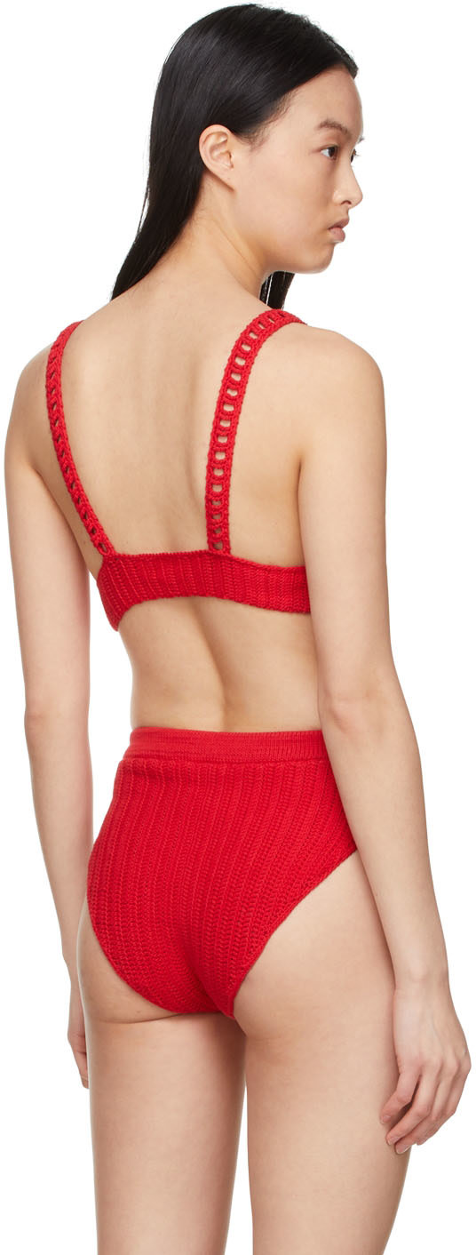 RECTO - Bikini rouge en coton