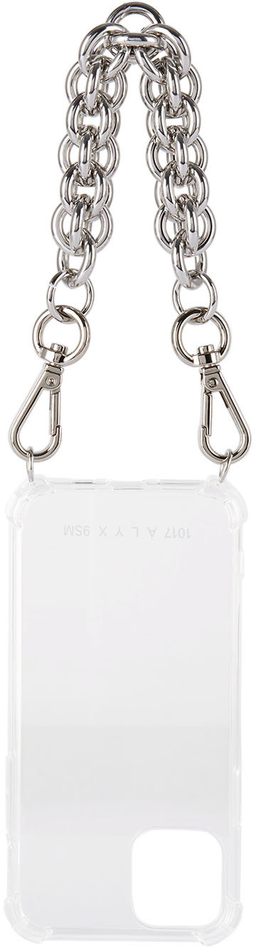 1017 ALYX 9SM - Étui pour iPhone 11 Pro transparent à chaîne