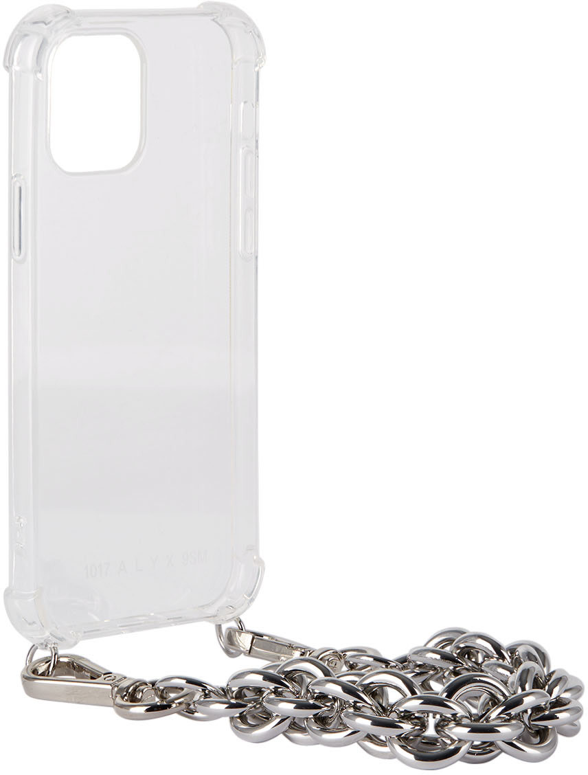 1017 ALYX 9SM - Étui pour iPhone 12 transparent à chaîne large