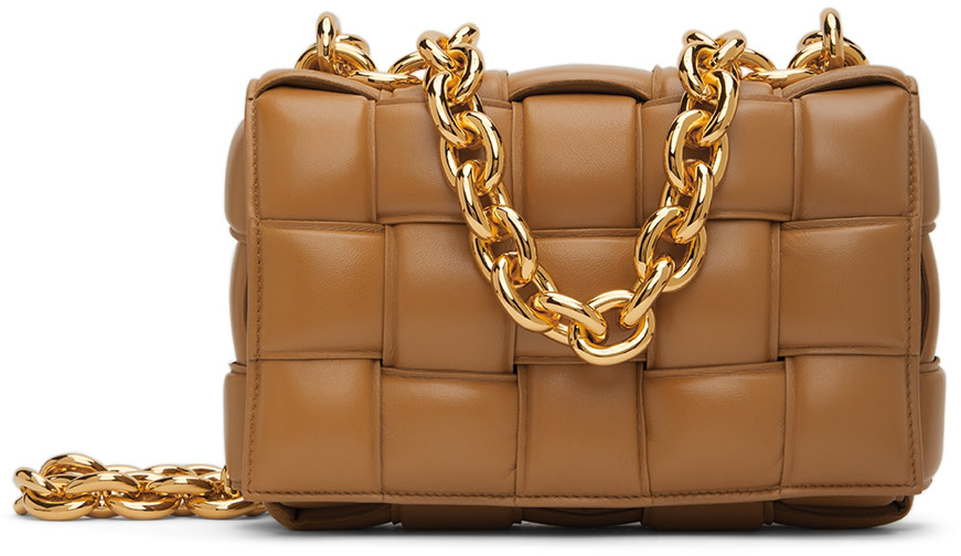 Bottega Veneta: Tan Padded Chain Cassette Bag | SSENSE