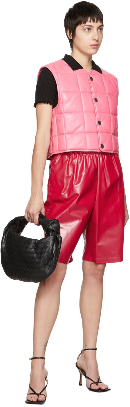 Bottega Veneta: ピンク レザーショートパンツ | SSENSE 日本