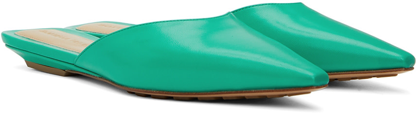 Bottega Veneta - Pantoufles pointues vertes