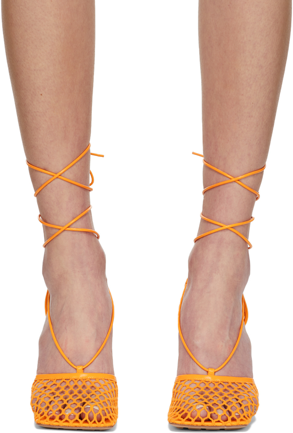 Bottega Veneta: Orange Stretch Heels | SSENSE