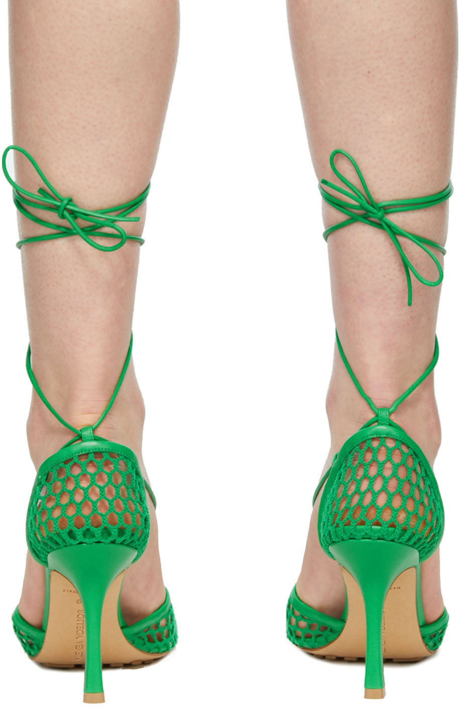 Bottega Veneta: Green Stretch Heels | SSENSE