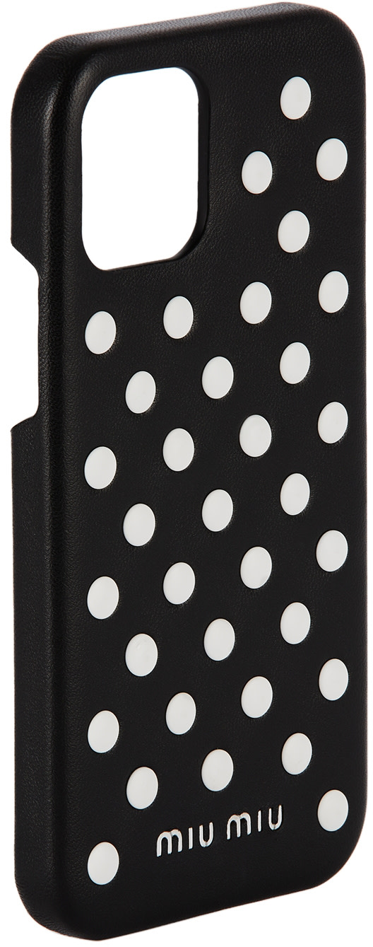 Miu Miu - Black Polka Dot Studs iPhone 12/12 Pro Case