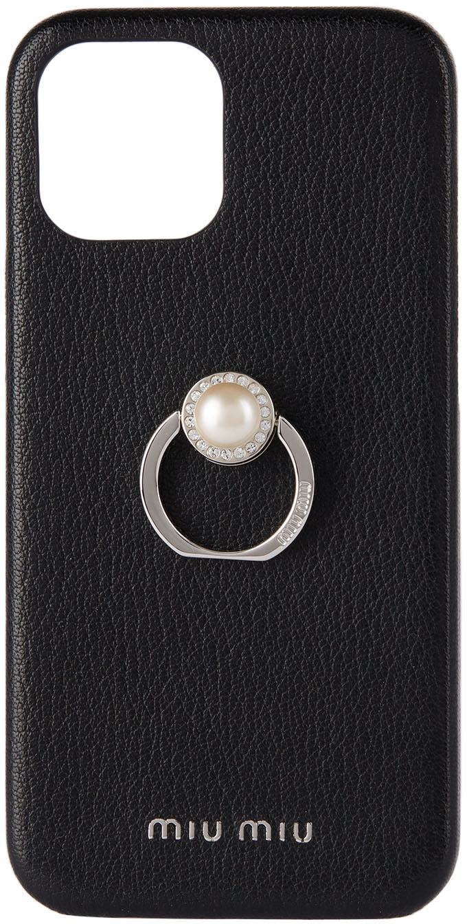 Miu Miu - Black Madras Pearl Ring iPhone 12 Pro Max Case