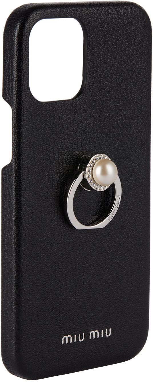 Miu Miu - Black Madras Pearl Ring iPhone 12 Pro Max Case