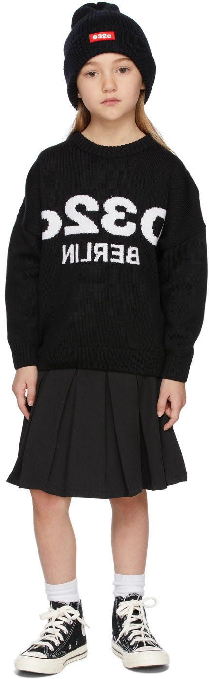 032c - Enfant | Pull noir à logo exclusif à SSENSE