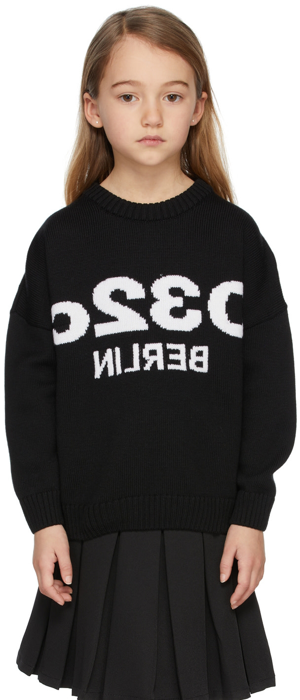 032c - Enfant | Pull noir à logo exclusif à SSENSE
