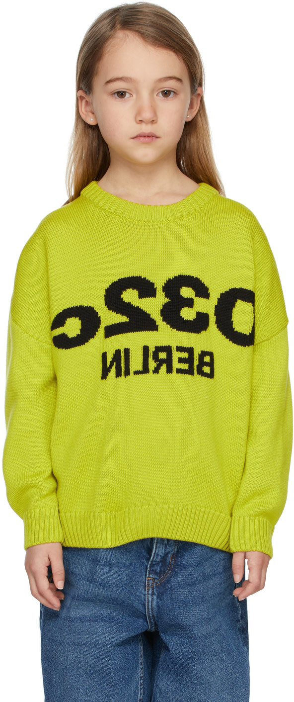 032c - SSENSE 익스클루시브 키즈 그린 셀피 스웨터