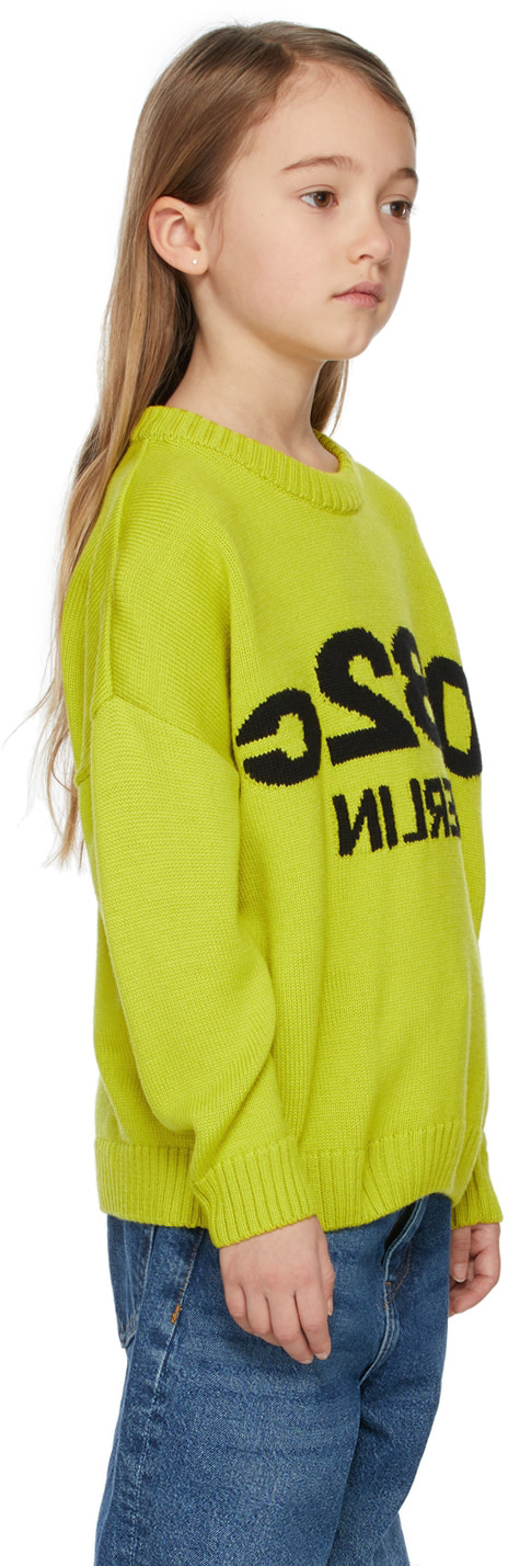 032c - SSENSE 익스클루시브 키즈 그린 셀피 스웨터